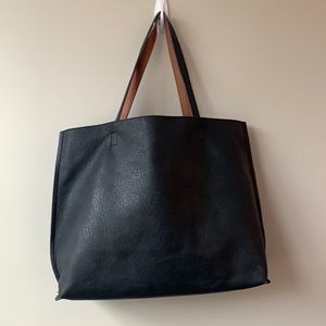 Reversible black/ brown handbag